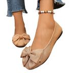 Damen Ballerinas mit stilvollem Schleifenakzent und elastischer Sohle EB
