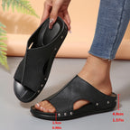 Damen Komfortable Woven-Sandalen mit modischem Perlen- und Stein-Detail EB