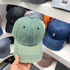 Distressed-Denim-Baseballcap für Herren