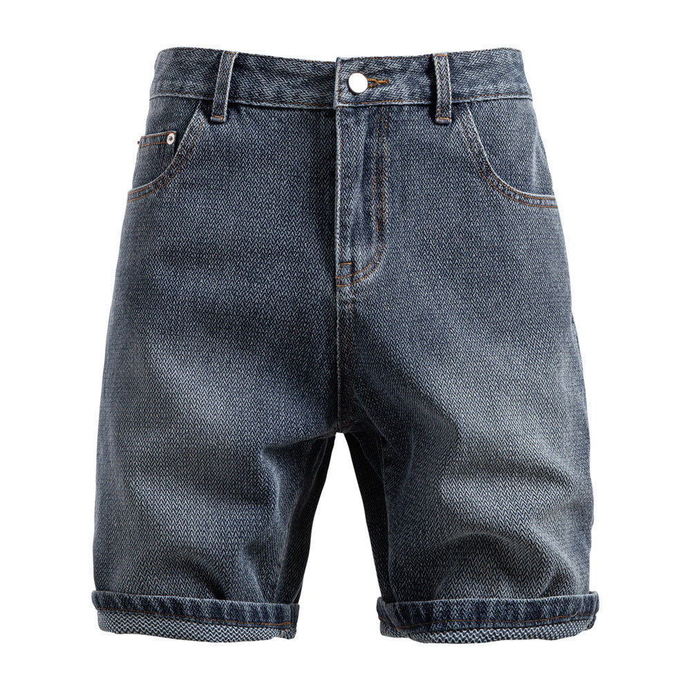 Herren Denim-Shorts mit Umschlag