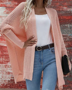 Damen Grobstrick Cardigan im lässigen Design mit weitem Schnitt und feiner Struktur EB
