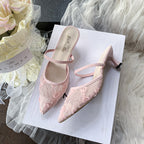 Damen Slingback-Pumps mit floralen Spitzenelementen EB