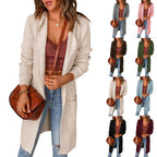 Damen Lässiger Strickmantel mit offenen Fronten und tiefen Taschen EB