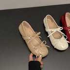 Damen Ballerinas mit modischem Schleifenakzent und bequemer Innensohle EB