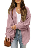 Damen Grob gestrickter Cardigan mit überschnittenen Schultern EB
