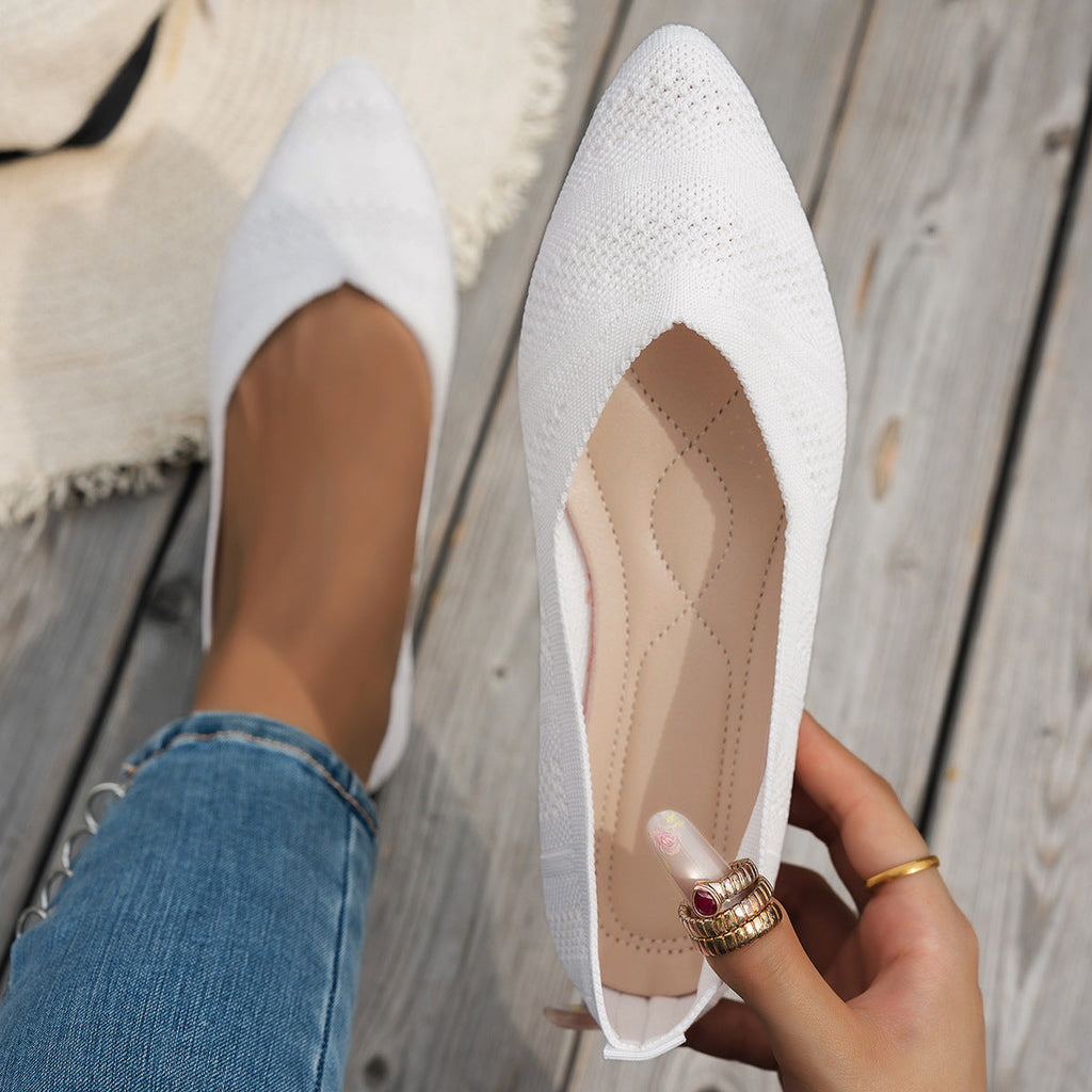 Damen elegante Ballerinas mit atmungsaktivem Strickdesign EB