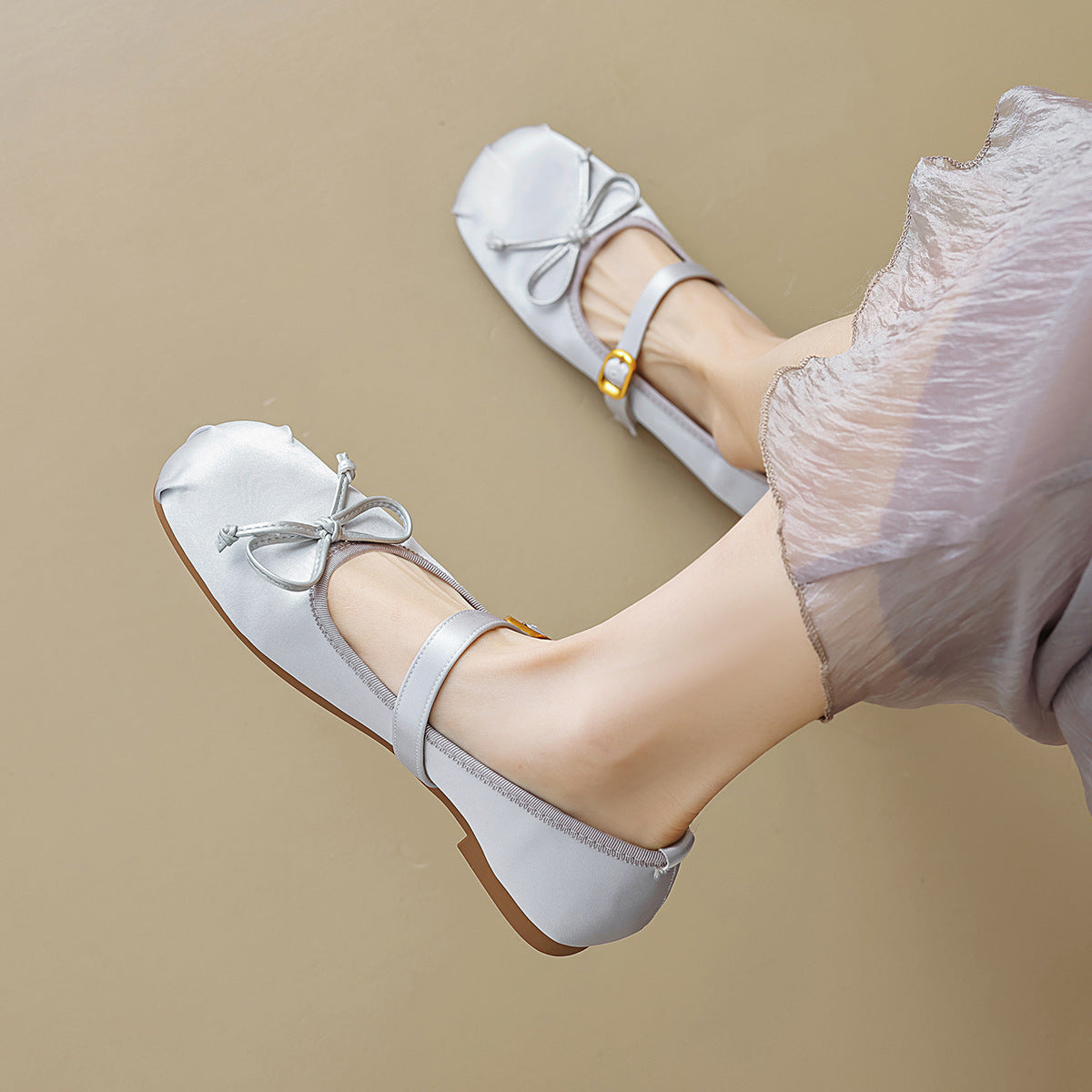 Damen Ballerinas mit modischem Schnallenakzent EB