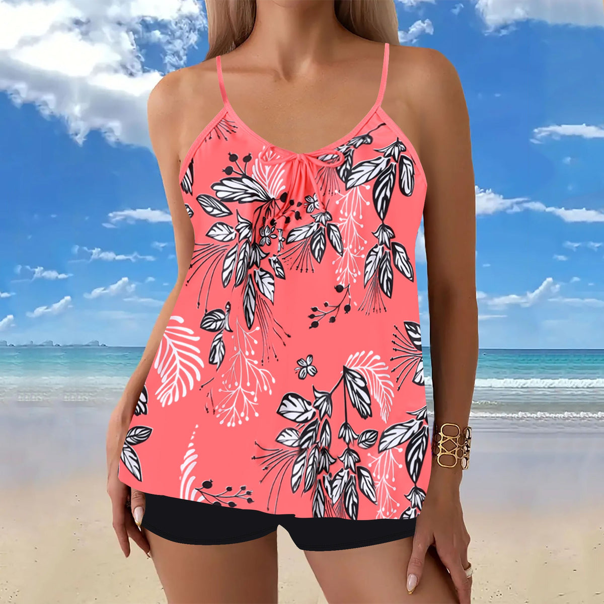Lässiges Strand-Top mit Shorts für Damen