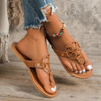Damen Design-Sandalen mit eleganter Laser-Cut-Applikation EB