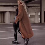 Damen Grobstrickmantel im lässigen Oversized-Stil mit tiefen Taschen EB