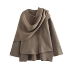 Damen asymmetrische ponchoartige Jacke aus weichem Material EB
