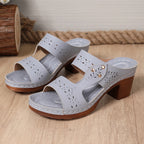 Damen Design-Sandalen mit verstellbarem Riemen und geschmackvoller Perforierung EB