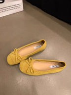 Damen Ballerinas mit schimmerndem Obermaterial und verspieltem Schleifendesign EB