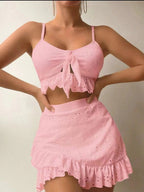 Damen Crop-Top und Rock-Set EB