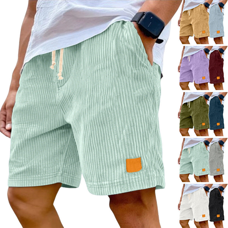 Feincord-Shorts für Herren mit elastischem Kordelzugbund