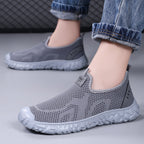 Damen Bequeme Slip-On Freizeitschuhe mit atmungsaktivem Mesh-Obermaterial EB