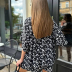 Damen Modisches Set aus cropped Oberteil und lockeren Shorts mit animalischem Muster EB