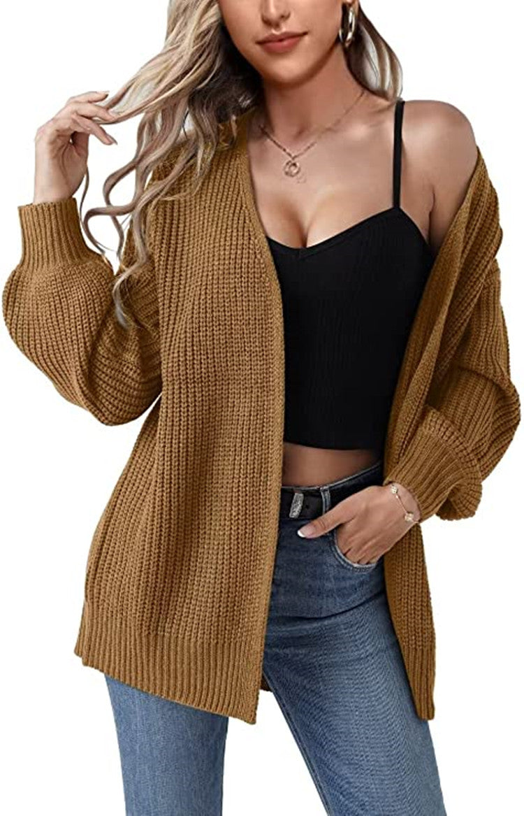 Damen Grober Strickcardigan mit offenen Fronten und lässigem Schnitt EB