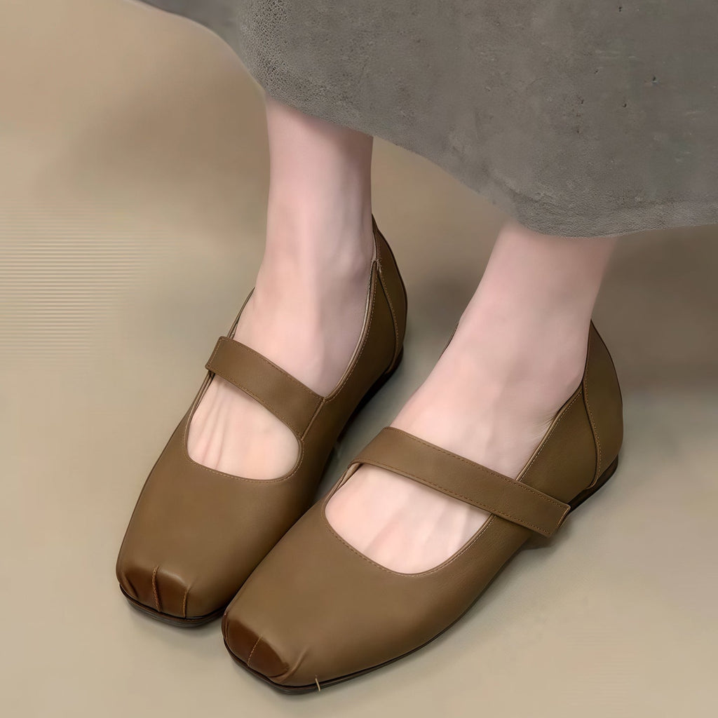 Damen Ballerinas mit verstellbarem Riemen und flexiblem Komfortfußbett EB