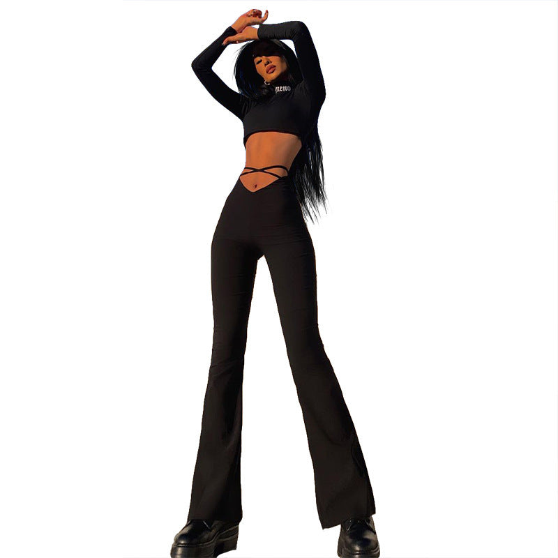 Damen Figurbetonter Jumpsuit mit seitlichem Schlitz und langem Bein EB