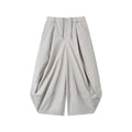 Weite Bermuda-Shorts mit hoher Taille, Falten und Kordelzug