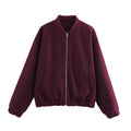 Damen Fleece-Bomberjacke mit elastischem Saum und praktischen Eingrifftaschen EB