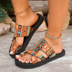 Damen Bequeme Fußbett-Sandalen mit kreativen Mustern EB