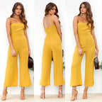 Damen Jumpsuit mit schmalen Trägern und weitem Beinschnitt EB