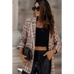 Damen Karoblazer im modernen Oversized-Schnitt mit eleganten Details EB