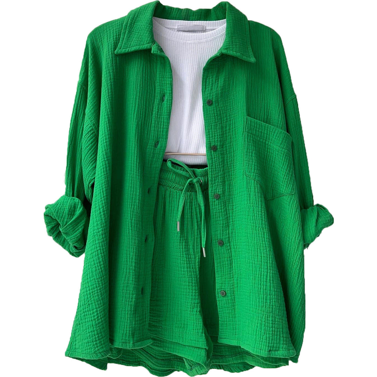 Lässiges Oversized-Shirt und Shorts-Set für Damen
