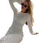 Damen elegantes gehäkeltes Strandkleid EB
