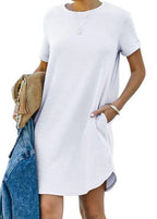 Damen Casual Kleid mit praktischen Taschen EB