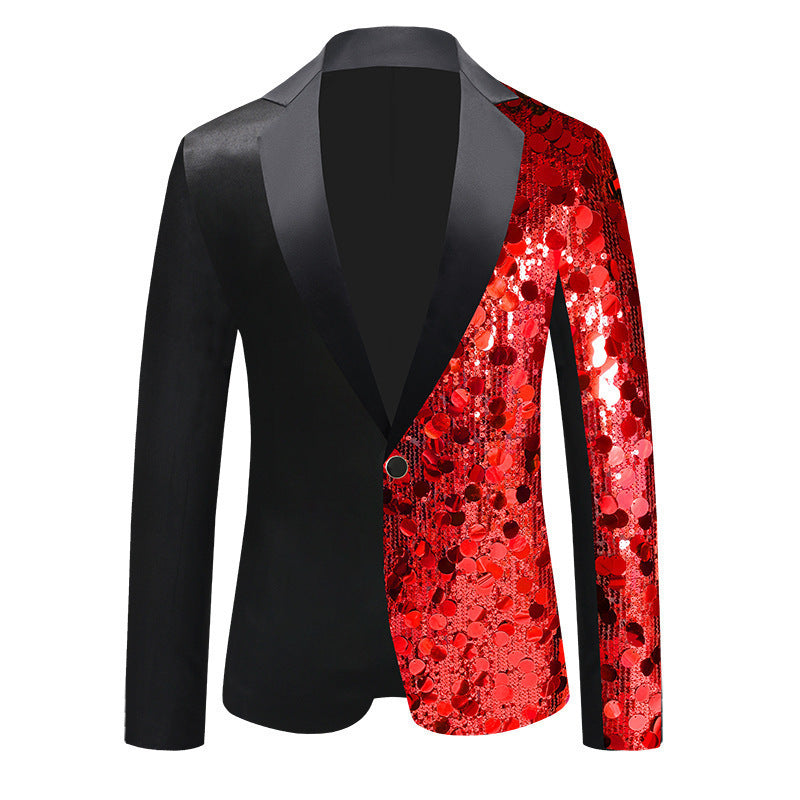 Damen Glitzernder Sequin Blazer mit elegantem Schalkragen EB