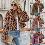 Damen Kunstfelljacke mit elegantem Leopardenmuster und modernem Schnitt EB