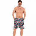 Herren Badeshorts mit floralem Muster und elastischem Bund EB