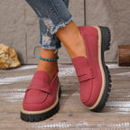 Damen Bequeme Mokassins mit robustem Profil und elastischem Riemendesign EB