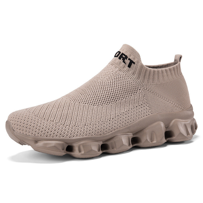 Unisex nan nahtloser Strick-Slip-On mit sockenähnlichem Schaft und skulpturierter Dämpfungssohle EB