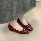 Damen elegante Ballerinas mit dekorativer Schleife und komfortablem Fußbett EB