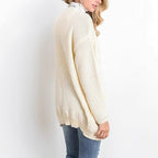 Damen Grober Strickcardigan mit offener Front und praktischen Taschen EB