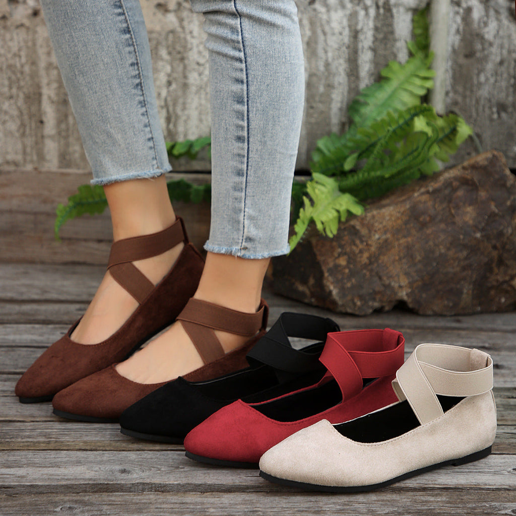Damen Ballerinas mit verstellbarem Riemen EB