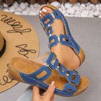 Damen Bequeme Riemchensandalen mit modischem Design und anatomisch gestaltetem Fußbett EB