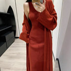 Damen Eleganter Strickmantel mit weitem Schnitt und praktischen Taschen EB