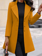 Damen Eleganter Mantel mit modernem Kragen und praktischen Knöpfen EB