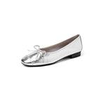 Damen Ballerinas mit schicker Schleifenverzierung und elegantem Metallfinish EB