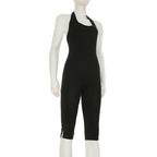 Damen körperbetonter Jumpsuit mit tiefem Rückenausschnitt und reinem Design EB
