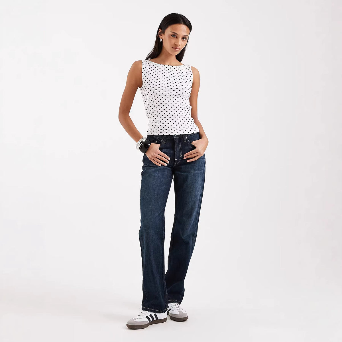 Damen Trägershirt mit verspieltem Polka-Dots-Muster EB