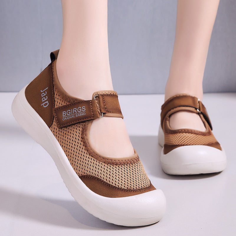 Damen Atmungsaktive und flexible Freizeitschuhe mit verstellbarem Riemen EB