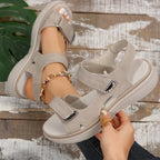 Damen Bequeme Sandalen mit praktischen Klettverschlüssen EB