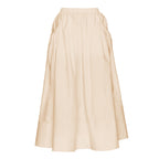 Damen Eleganter Midirock mit raffinierten Falten und elastischem Bund EB