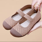 Damen Bequeme Ballerinas mit flexiblem Gummiband und atmungsaktivem Obermaterial EB